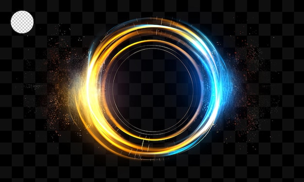 PSD a glowing circle with a blue ring on a transparent background