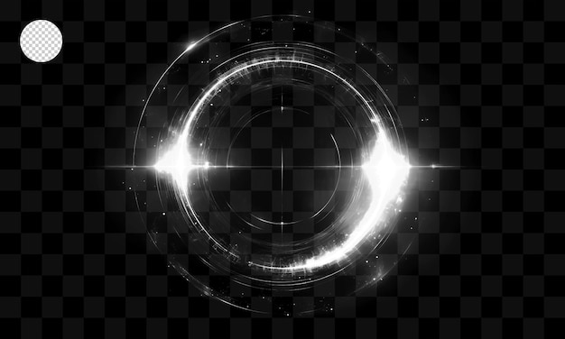 PSD glowing circles of light on a transparent background.