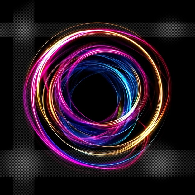 PSD glowing circular speed motion light effect transparent background