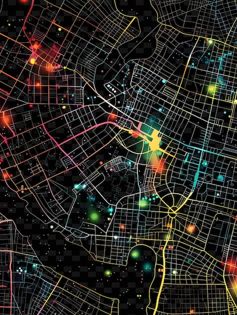 PSD mappe della città luminose forme di mappe intrecciate e stratificate nella tessitura y2k forme di sfondo decor art