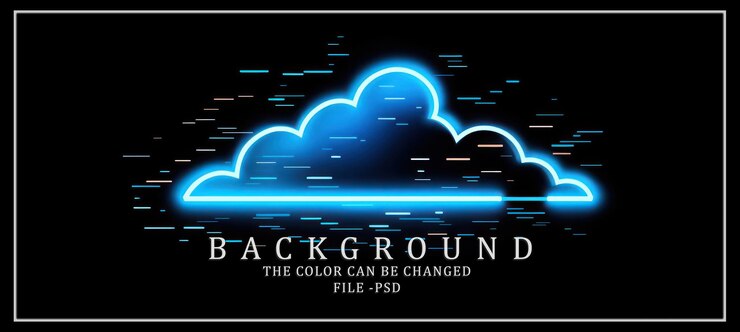 PSD glowing cloud with digital lines