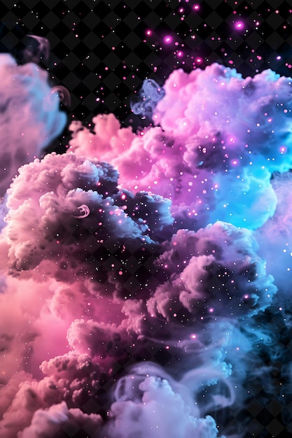 PSD glowing cotton candy clouds floating in a dreamy collage flu neon color food drink y2k collection