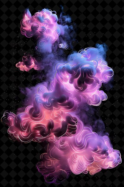 Glowing cotton candy clouds flowing in a dreamy collage flu neon color food drink y2k collection