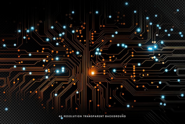 Glowing digitaal circuit board patroon.