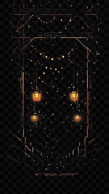 PSD a glowing door with lights on a dark background