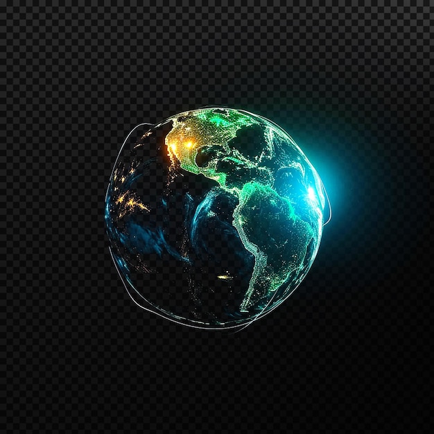 PSD glowing earth transparent