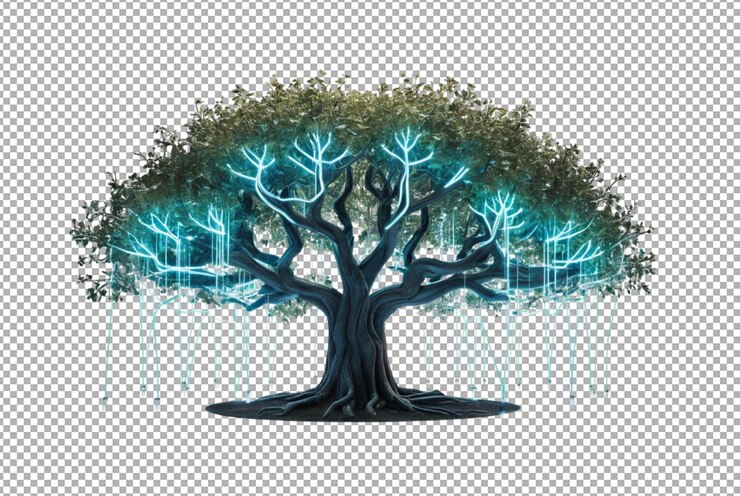 PSD glowing fantasy tree
