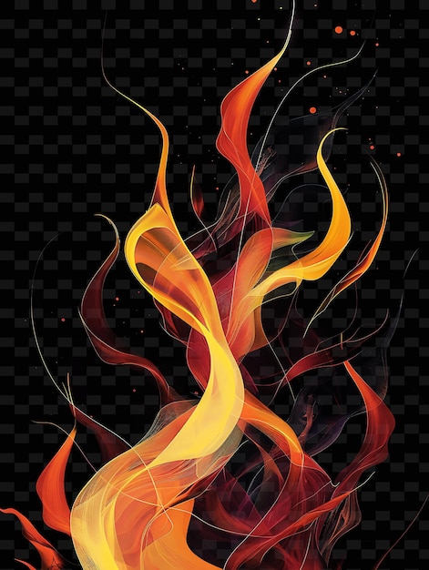 PSD glowing flames dancing and overlapping flame shapes in the s y2k texture shape background decor art