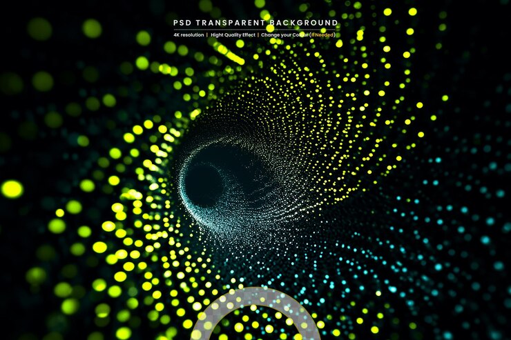 PSD glowing glitters on transparent background