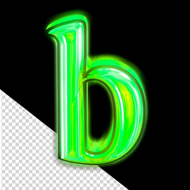 PSD Светящийся зеленый символ буква b
