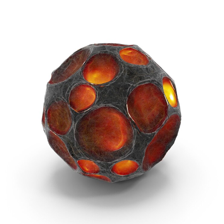 PSD glowing lava orb with a textured surface