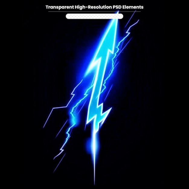 PSD glowing lightning pattern transparent background