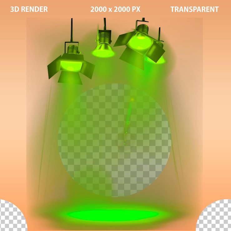 PSD glowing lights and bulbs effects png transparent background isolated overlays