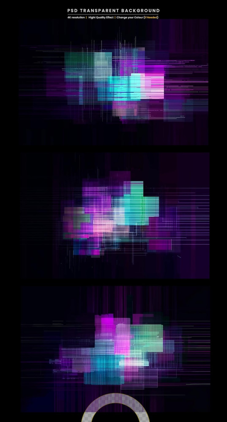 PSD glowing lines on transparant background