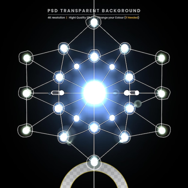 Linee luminose su sfondo trasparente