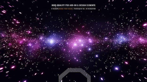 glowing molecular structure in futuristic galaxy on tranparent background