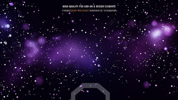 Glowing molecular structure in futuristic galaxy on tranparent Background