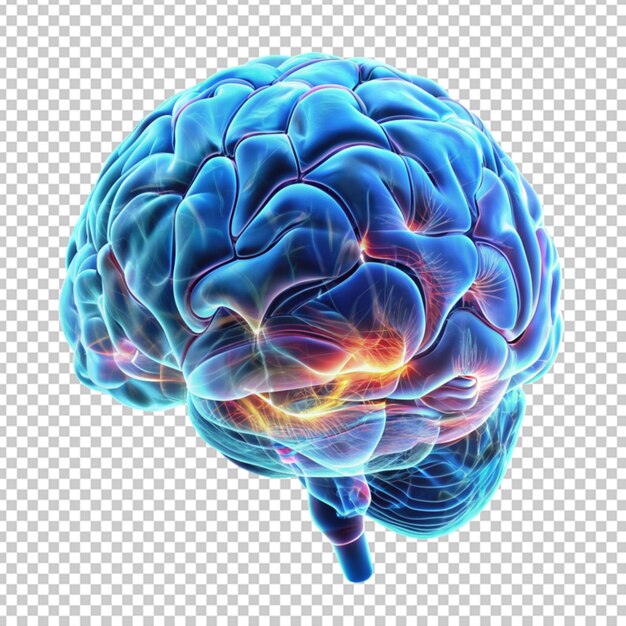 PSD glowing multicolored brain