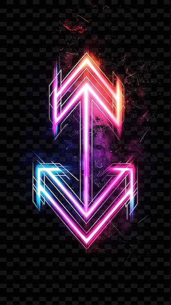 Glowing neon arrows pointing in different directions arrow t y2k texture shape background decor art