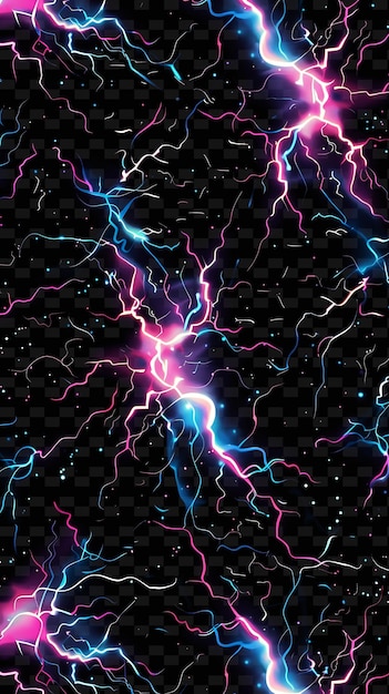 PSD glowing neon lightning bolts scattered lightning texture col y2k texture shape background decor art