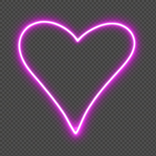 Glowing Neon Pink Heart Effect voor romantische en creatieve digitale kunstprojecten
