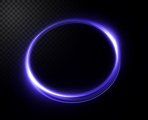 glowing neon ring with light trails
