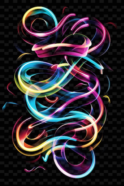 PSD glowing neon signs interwoven neon sign collage texture flic y2k texture shape background decor art