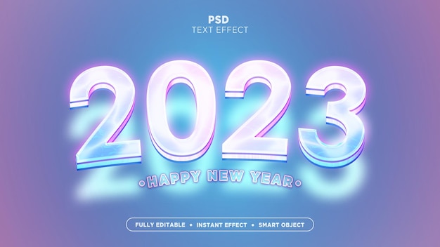 Glowing new year text effect