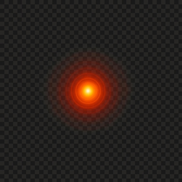glowing orange red energy orb with light rings isolated transparent background png