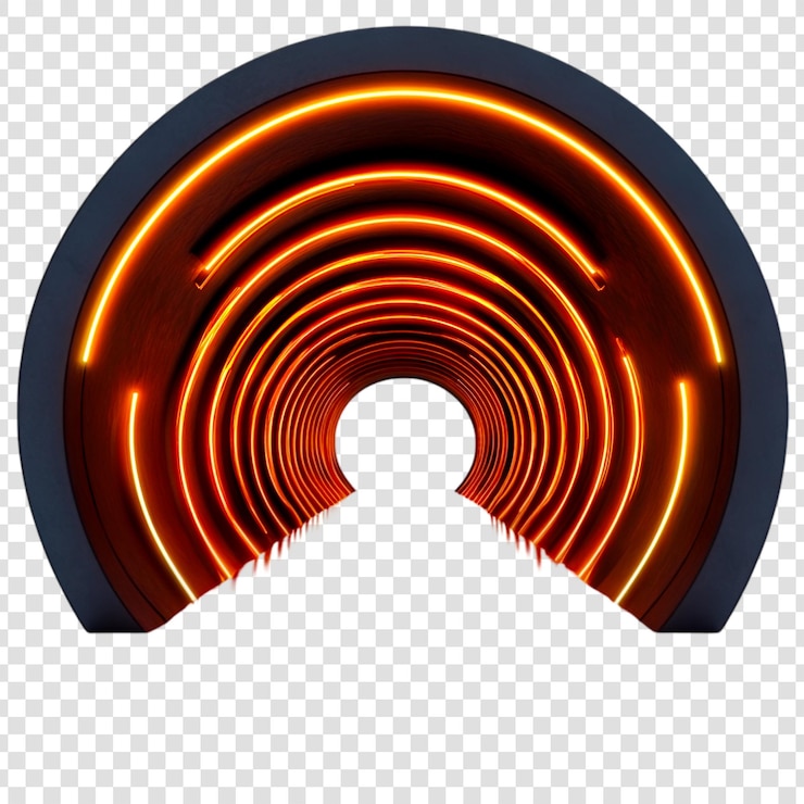 PSD glowing orange tunnel abstract art futuristic design