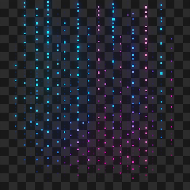 Glowing Pixel Rain Verticale Gradiëntlijnen Blauw tot Roze Abstract Digitale PNG