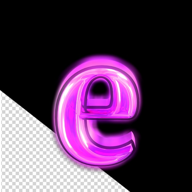 Glowing purple symbol letter e