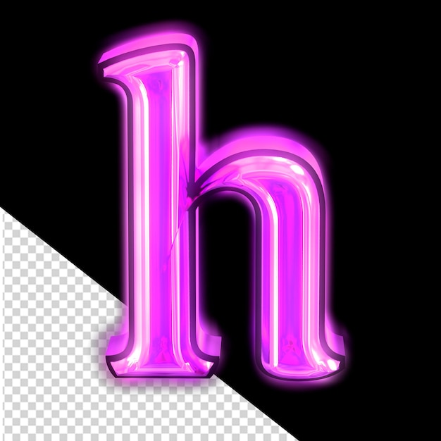 PSD glowing purple symbol letter h