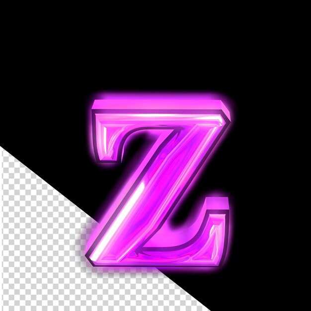 PSD 紫色に輝く文字 z