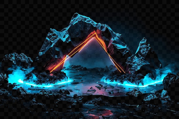 PSD a glowing pyramid with a blue light on it