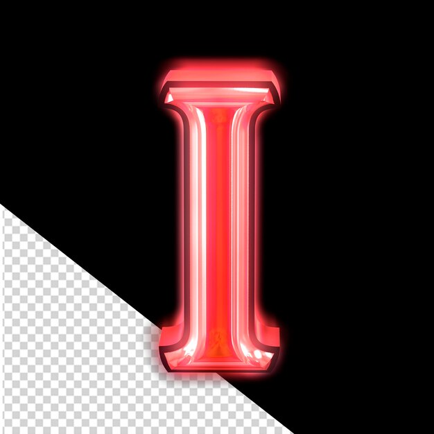 Glowing red symbol letter i