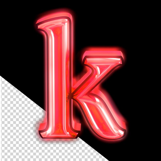 PSD glowing red symbol letter k