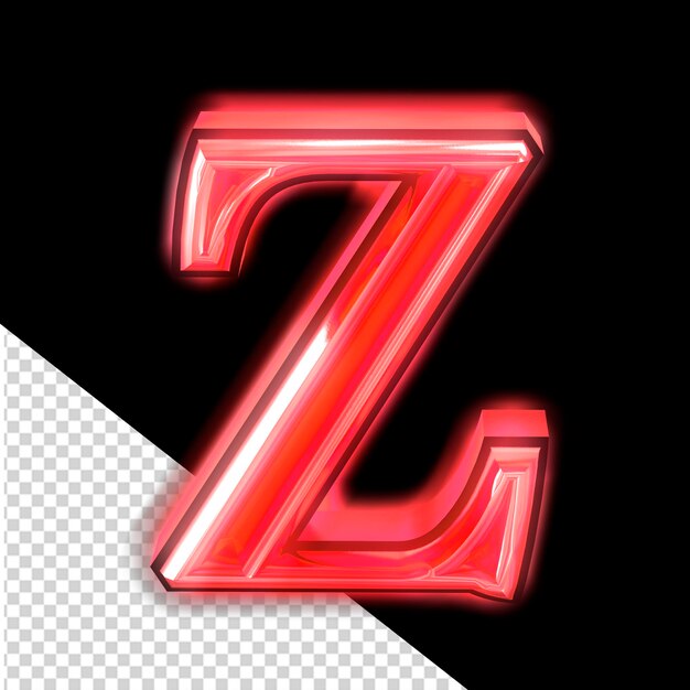 PSD glowing red symbol letter z