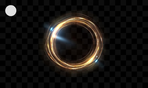 PSD glowing ring of light on a transparent background.