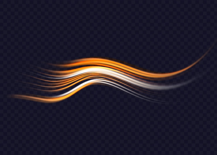 PSD glowing shiny wave light lines effect