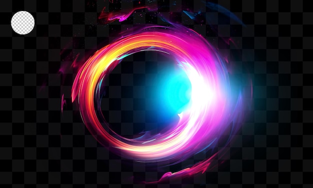 A glowing spiral of light on a transparent background