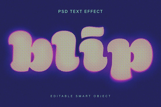 PSD glowing texture psd text effect