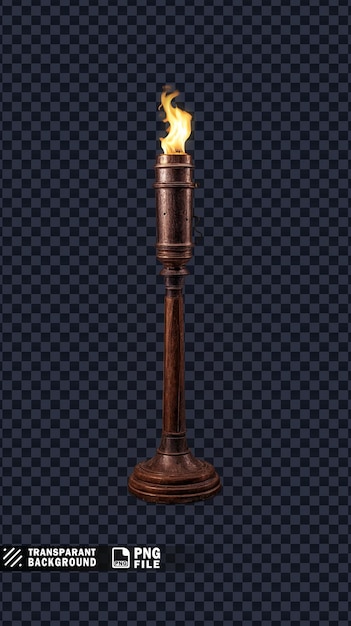 a glowing torch with a glowing flame on it