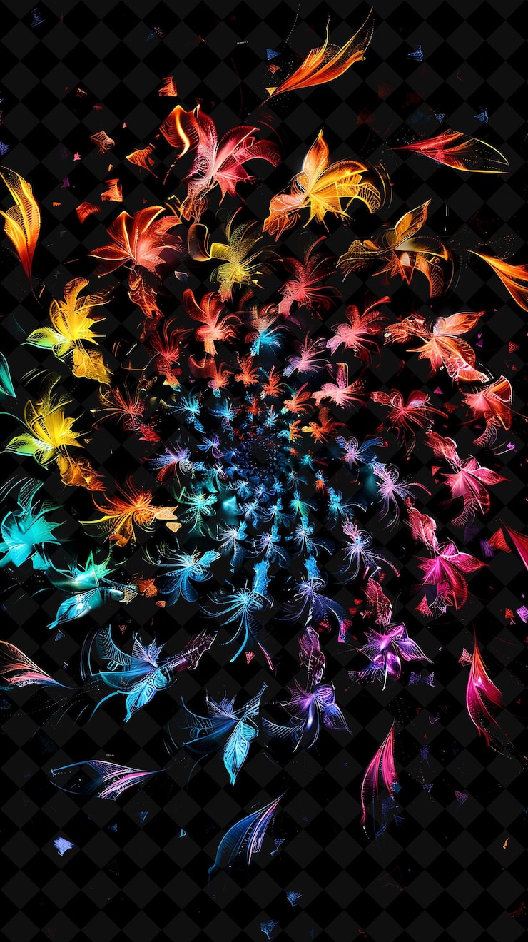 PSD glowing transparent fried chicken scattered and crunchy chic neon color food drink y2k collection