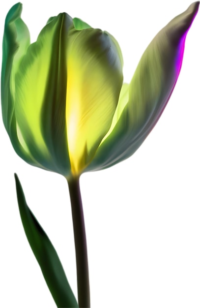 PSD glowing tulip close-up afbeelding van glowing tulp bloem