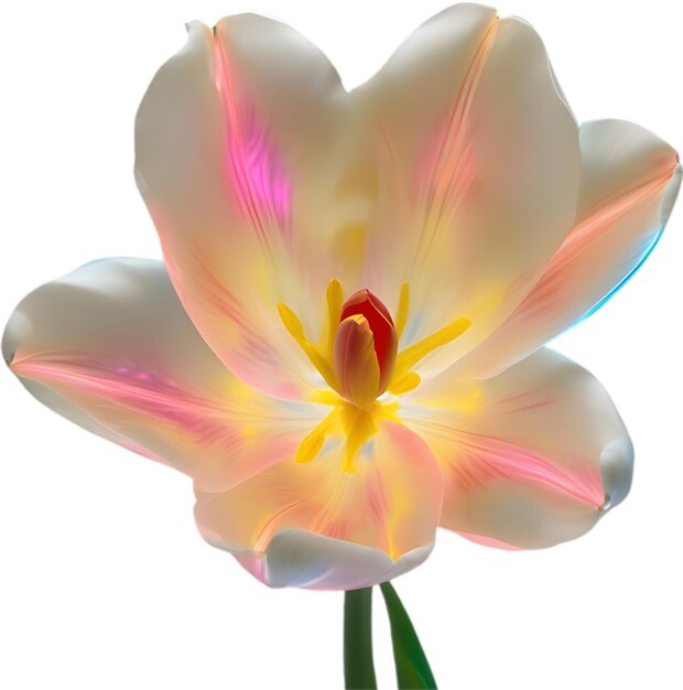 PSD glowing tulip close-up afbeelding van glowing tulp bloem