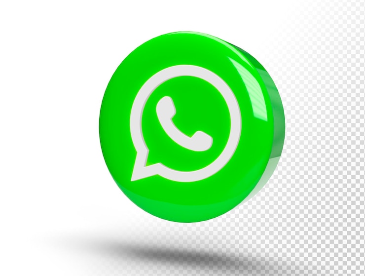 PSD 현실적인 3d 원 위에 반이는 whatsapp 로고