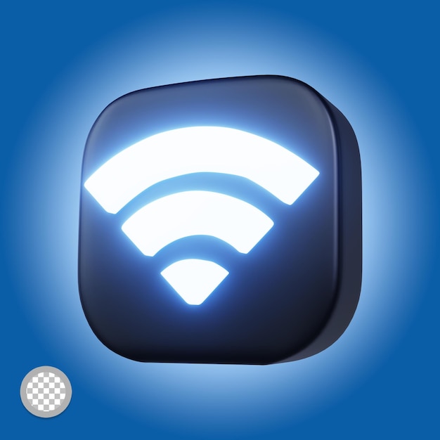 Glowing WIFI ICON 3d Render Isolated