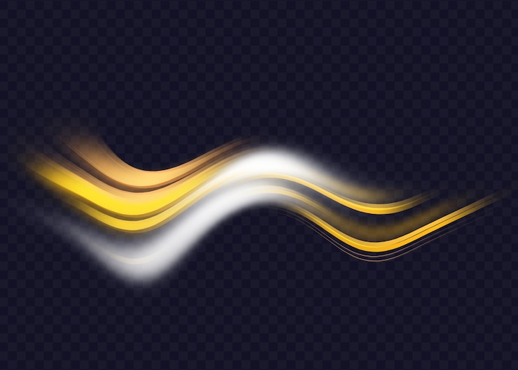 PSD glowing yellow arc light effect