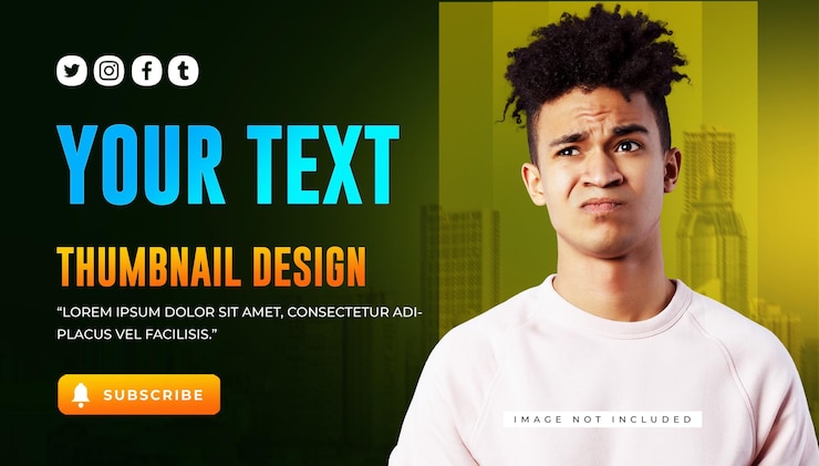 PSD glowing youtube thumbnail design